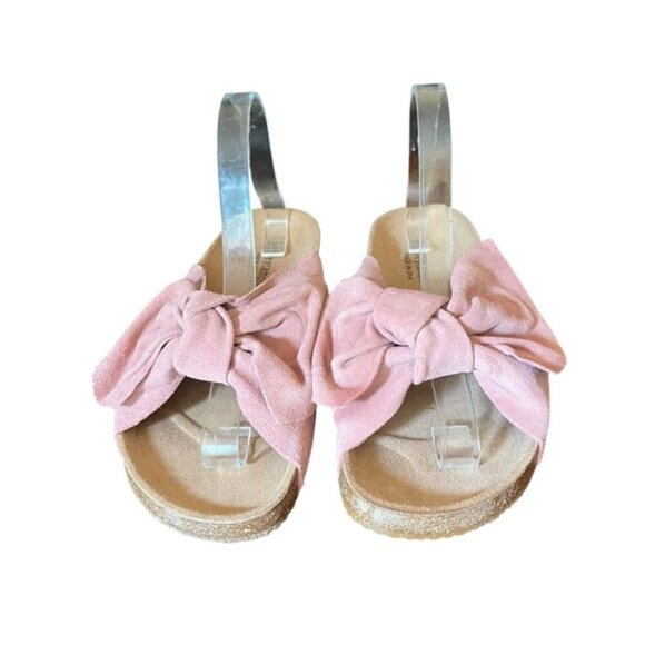 Jeffrey Campbell Do The Twist Slides Sunmist Rust Suede EU 40 Pink Bow - Picture 5 of 16